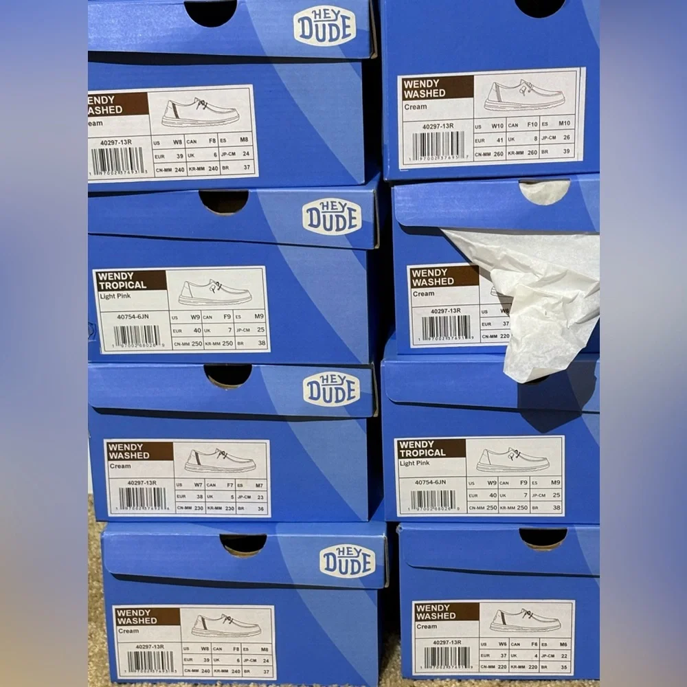 x20 HEY DUDE Shoe Boxes EMPTY